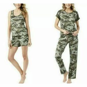 New Lucky Brand 4 piece Green Camo super soft Hacci Pajama Plus Size PJs 24 26